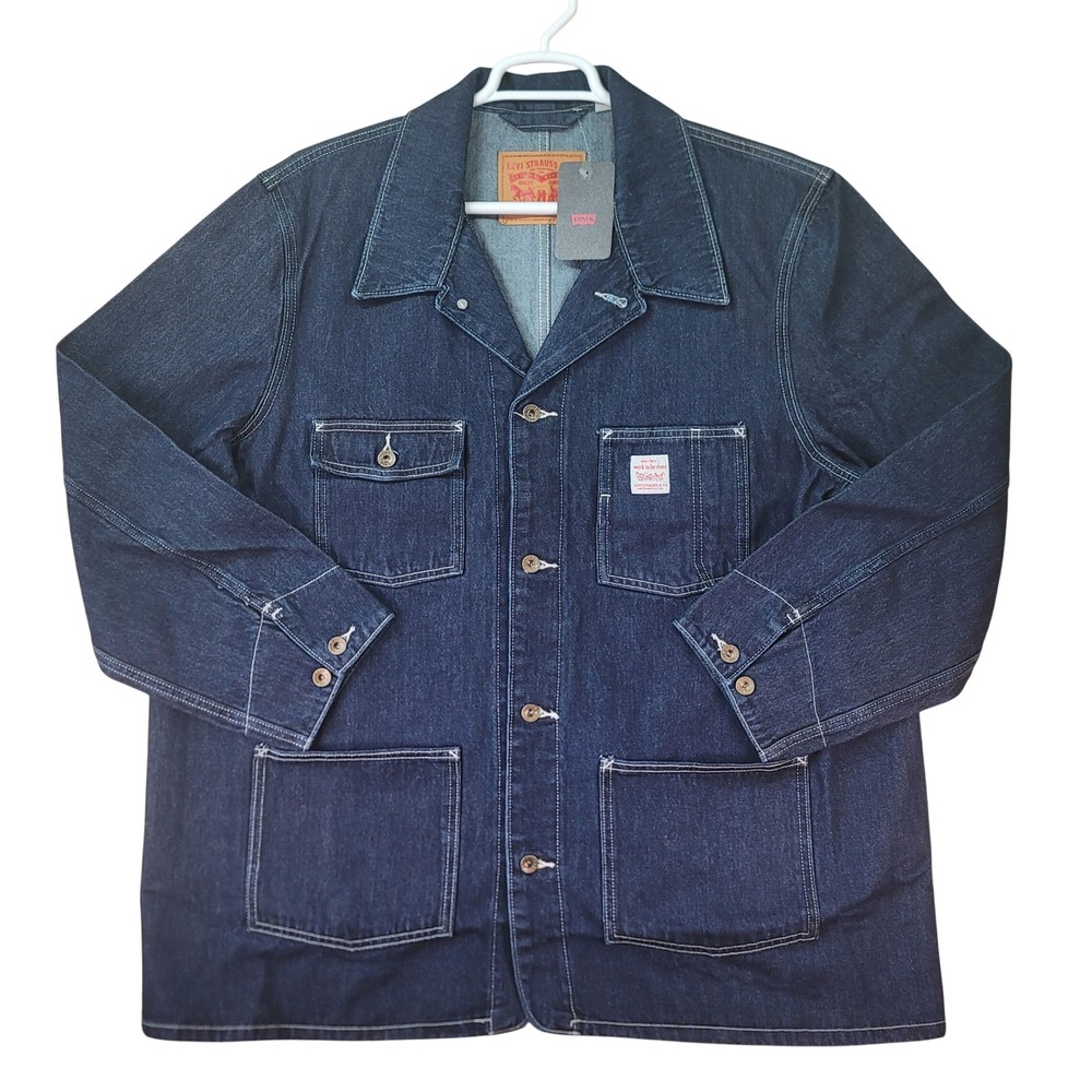 Levi's Berkley Chore Coat Mens XXL Dark Indigo Blue Chore Jacket Pockets Utility